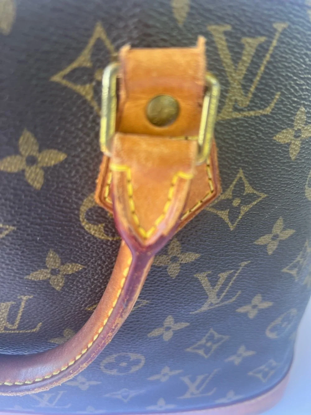 Louis Vuitton Monogram Alma PM Brown Canvas Top Handle Bag Authentic Vintage - Picture 4 of 12